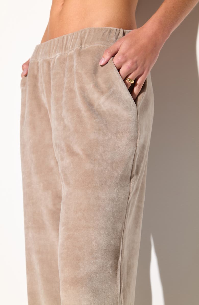 Spiritual Gangster Mauve Velour Sweatpants, Alternate, color, Moon Rock