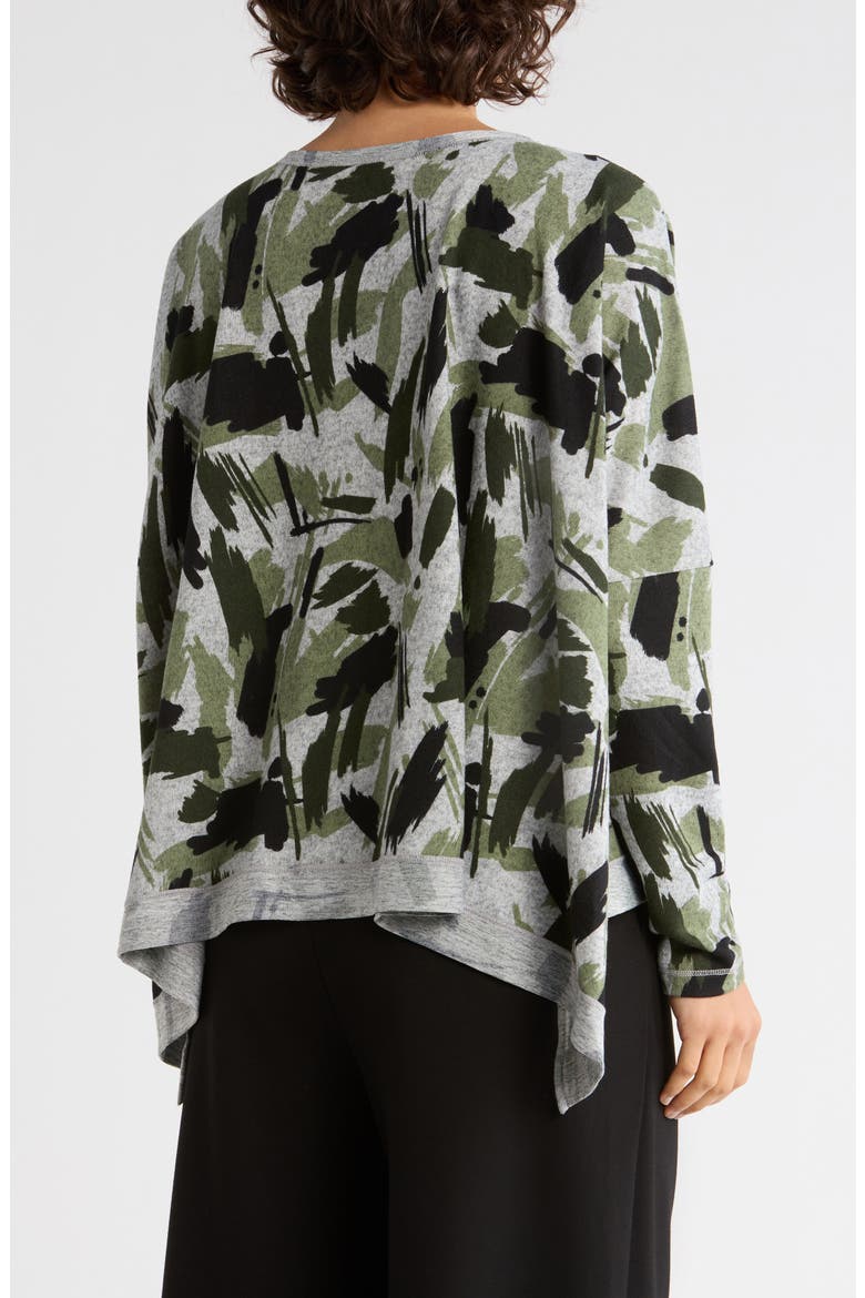 Print Boxy Top, Alternate, color, OLIVE