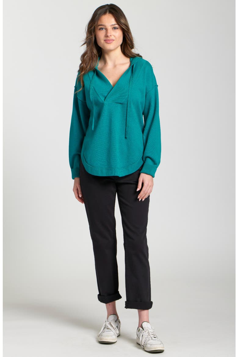 Relaxed Fit Hoodie, Alternate, color, TEAL