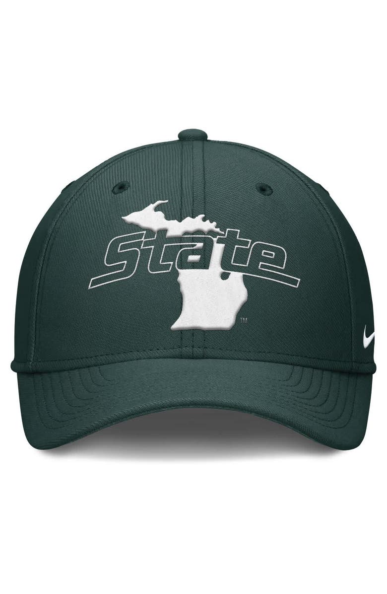 Nike Men's Nike Green Michigan State Spartans Local Swoosh Flex Hat, Alternate, color, 