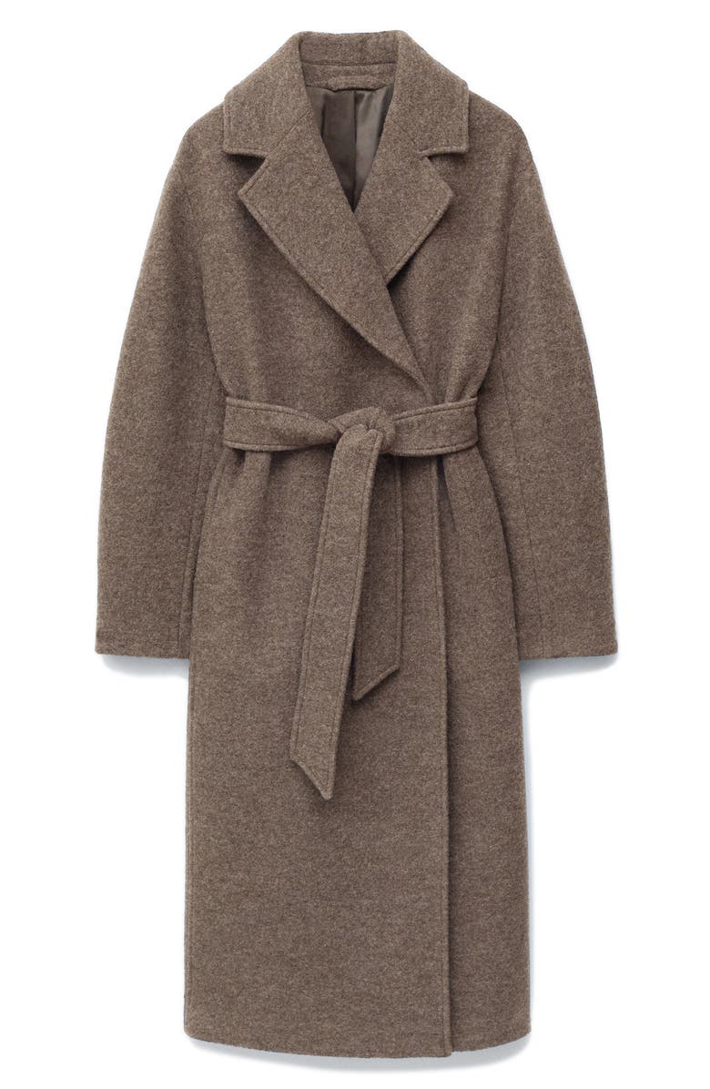 & Other Stories Belted Wool Wrap Coat, Alternate, color, Mole Dark