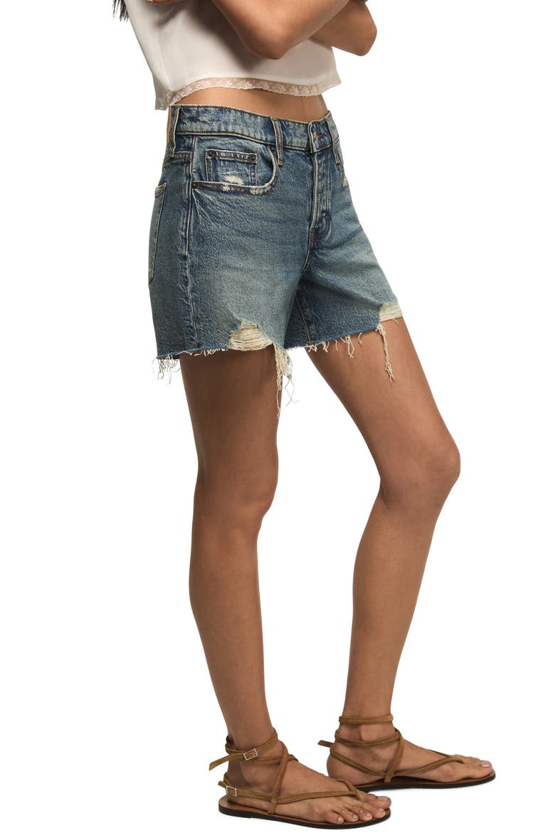 Baggy Stretch Denim Shorts, Alternate, color, FEEL THE BEAT WASH