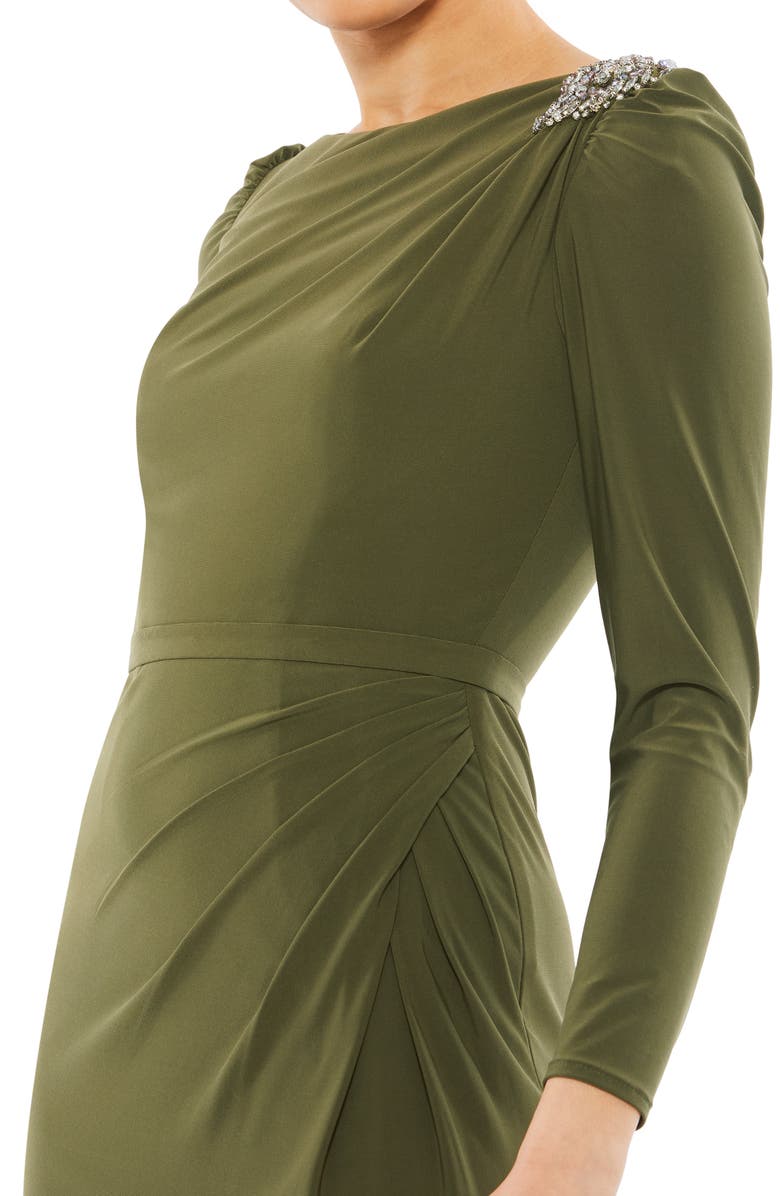 Mac Duggal Long Sleeve Jersey Trumpet Gown, Alternate, color,