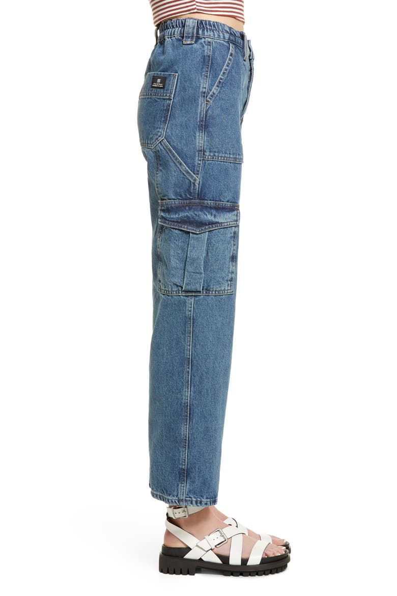 High Waist Skate Cargo Jeans, Alternate, color, MID VINTAGE