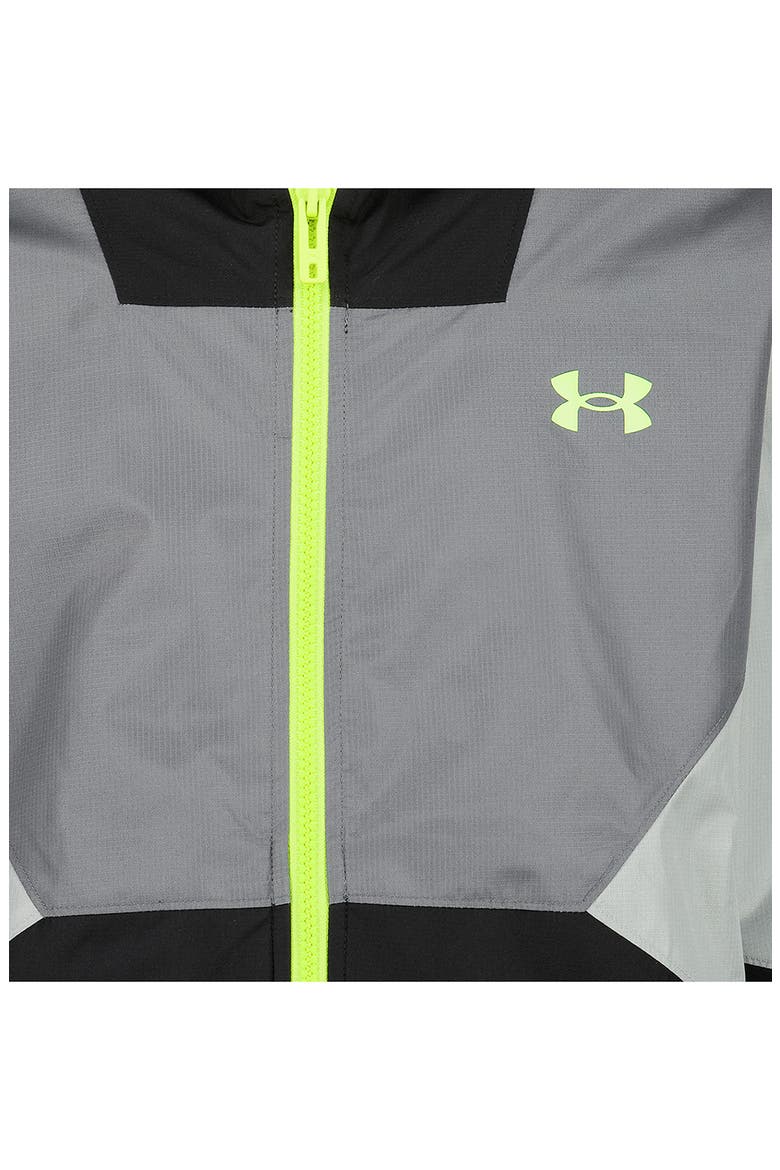 Kids' Manataug Hooded Water Repellent Windbreaker, Alternate, color, BLACK