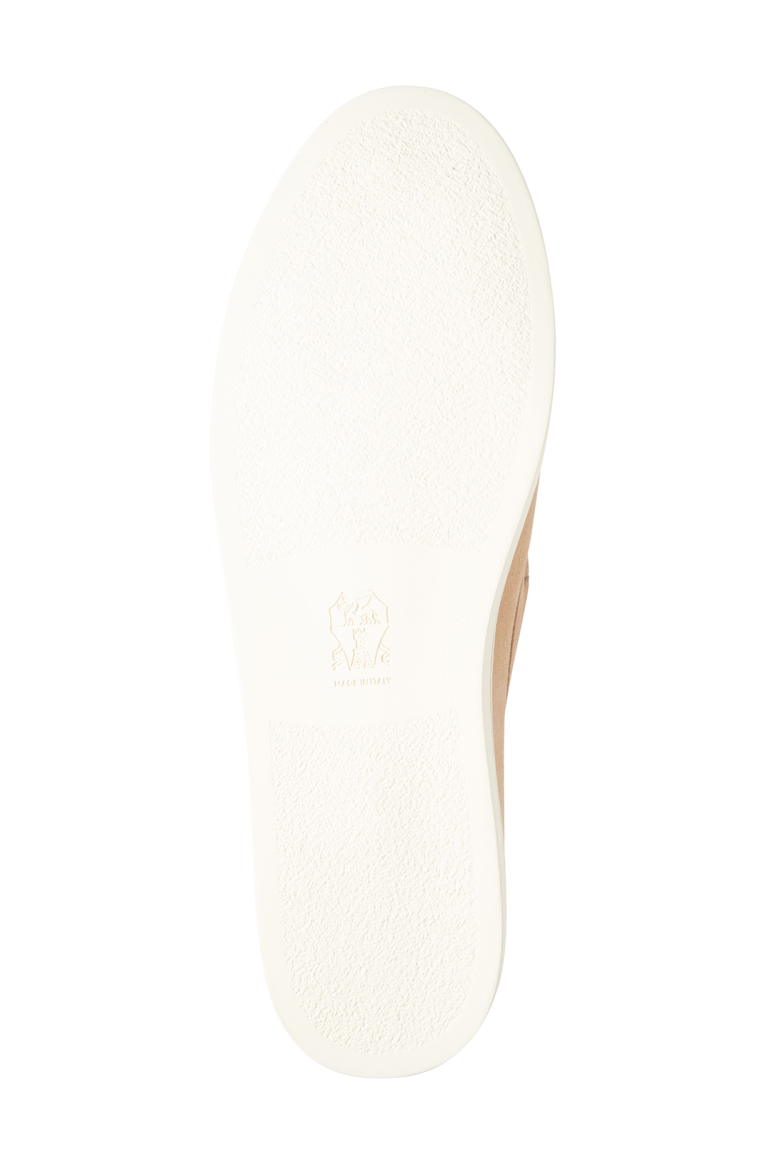 Brunello Cucinelli Chevron Embossed Suede Loafer, Alternate, color, Light Brown