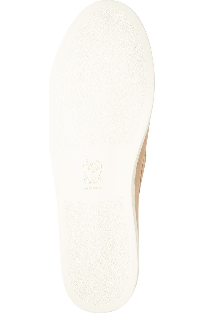 Brunello Cucinelli Chevron Embossed Suede Loafer, Alternate, color, Light Brown