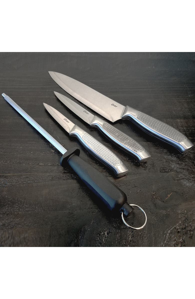 OSTER Edgefield Stainless Steel 4 Piece Cutlery Set, Alternate, color, Silver