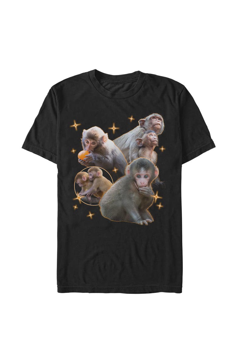 Lost Gods Men's Lost Gods Macaque Punch Retro Collage Graphic T-Shirt, Main, color, Black