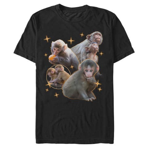 Men's Lost Gods Macaque Punch Retro Collage  Graphic T-Shirt