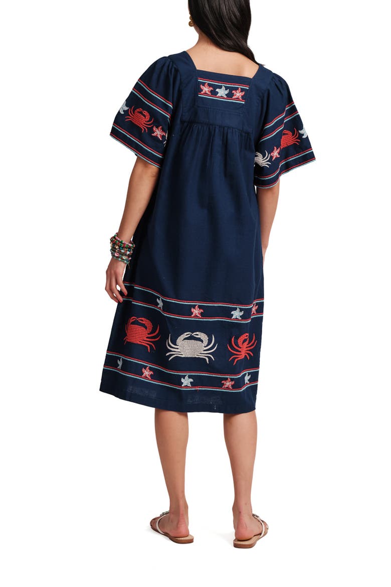 Picnic Dress Crab Embroidery, Alternate, color, Black