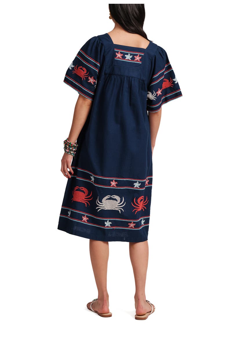 Frances Valentine Picnic Dress Crab Embroidery, Alternate, color, Black