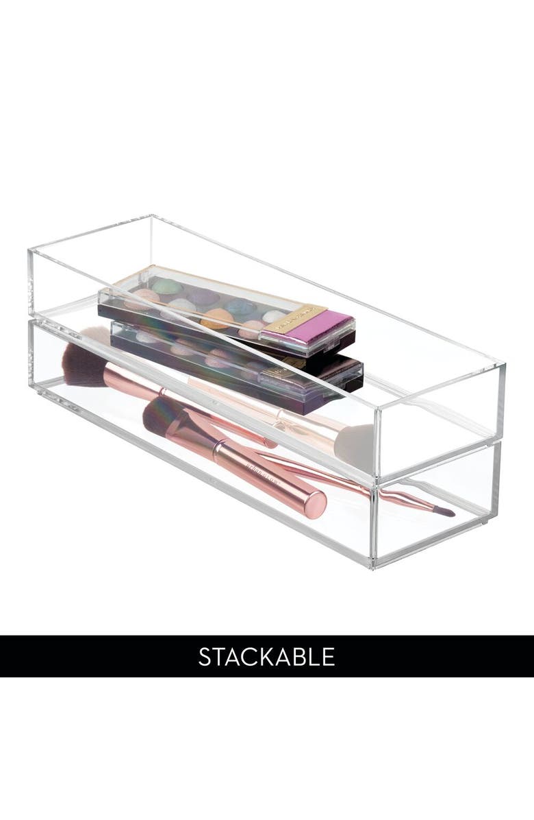 iDesign Plastic Makeup Drawer Organizer Tray - Set of 6 - Clear, Alternate, color, Clear