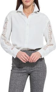 Lysse Natasha Lace Trim Button-Up Shirt