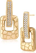 JARDIN Croc Embossed Door Knocker Drop Earrings
