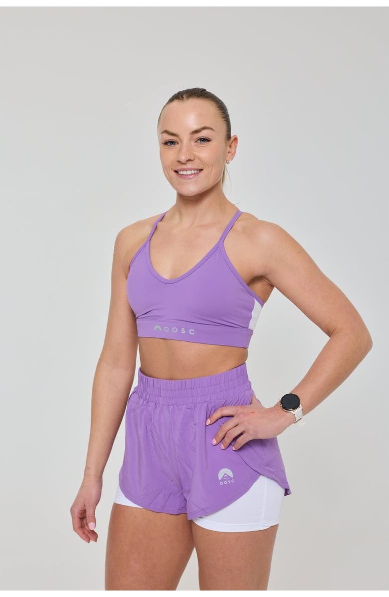 OOSC Elite 2 in 1 Running Shorts - Purple, Alternate, color, Purple