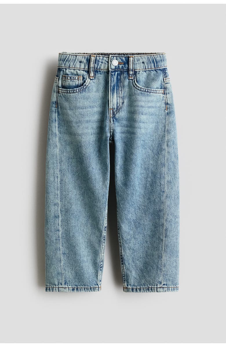 H&M Loose Fit Barrel Jeans, Alternate, color, Light Denim Blue