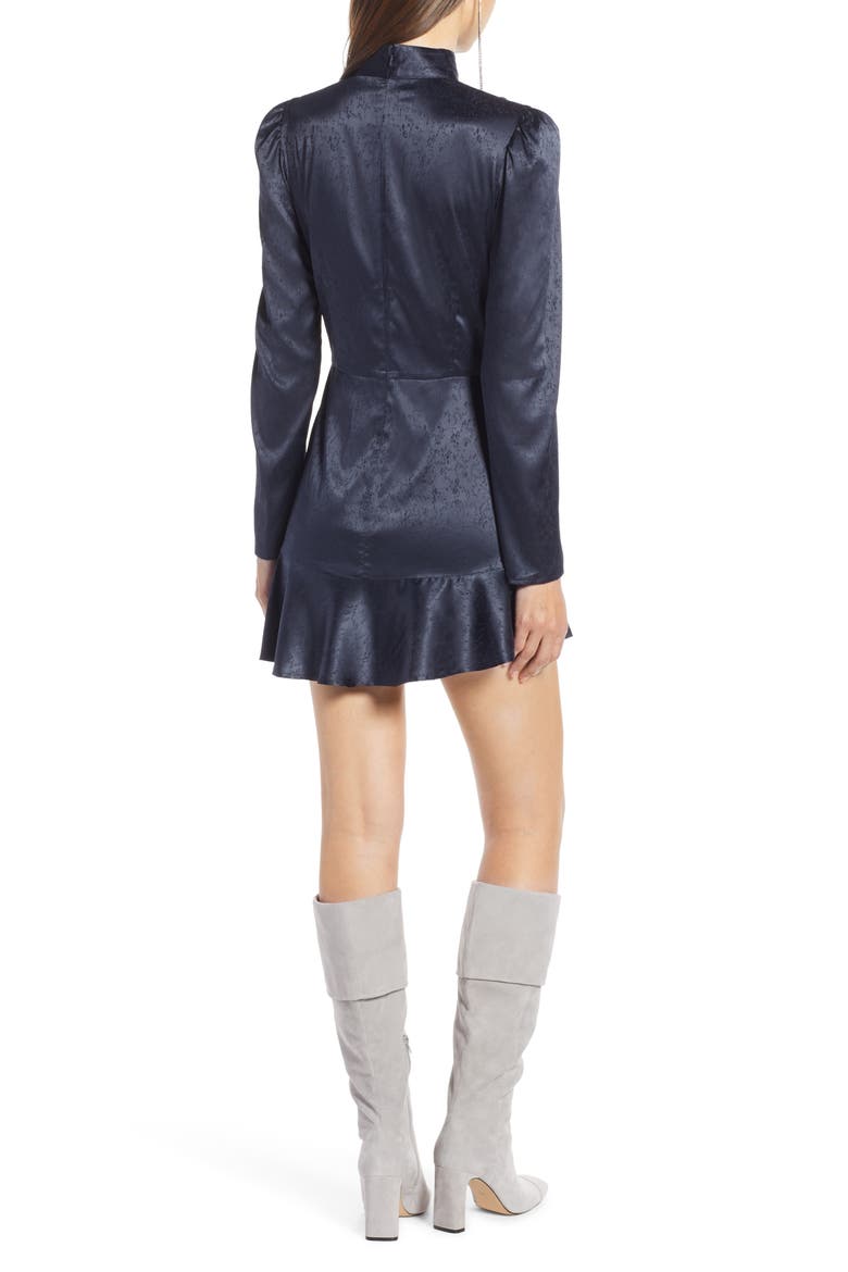 Ruffle Hem Minidress (Nordstrom Exclusive), Alternate, color, NAVY NIGHT