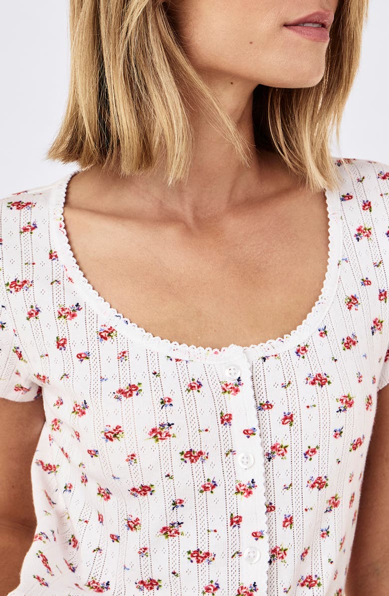 Papinelle Imogen Cotton Pointelle Pajama Shorts, Alternate, color, Posy Floral