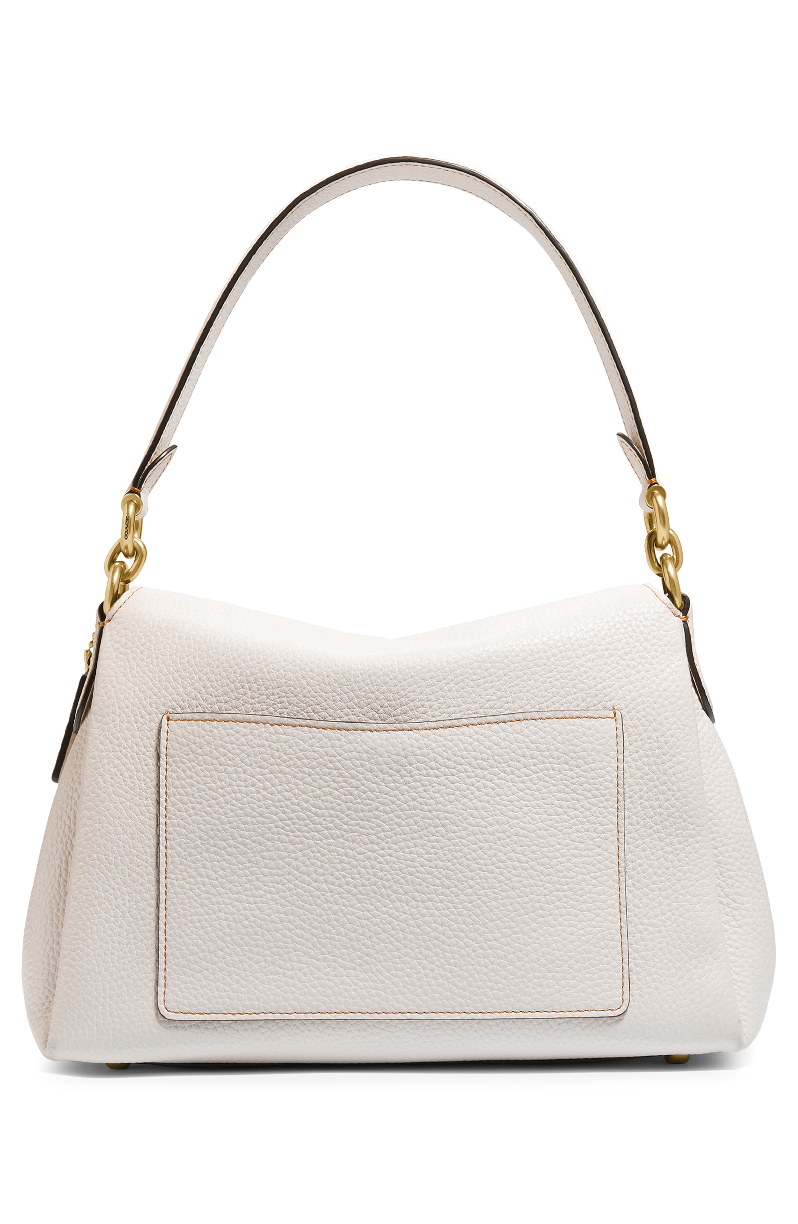May Pebble Leather Shoulder Bag, Alternate, color, BRASS/ CHALK