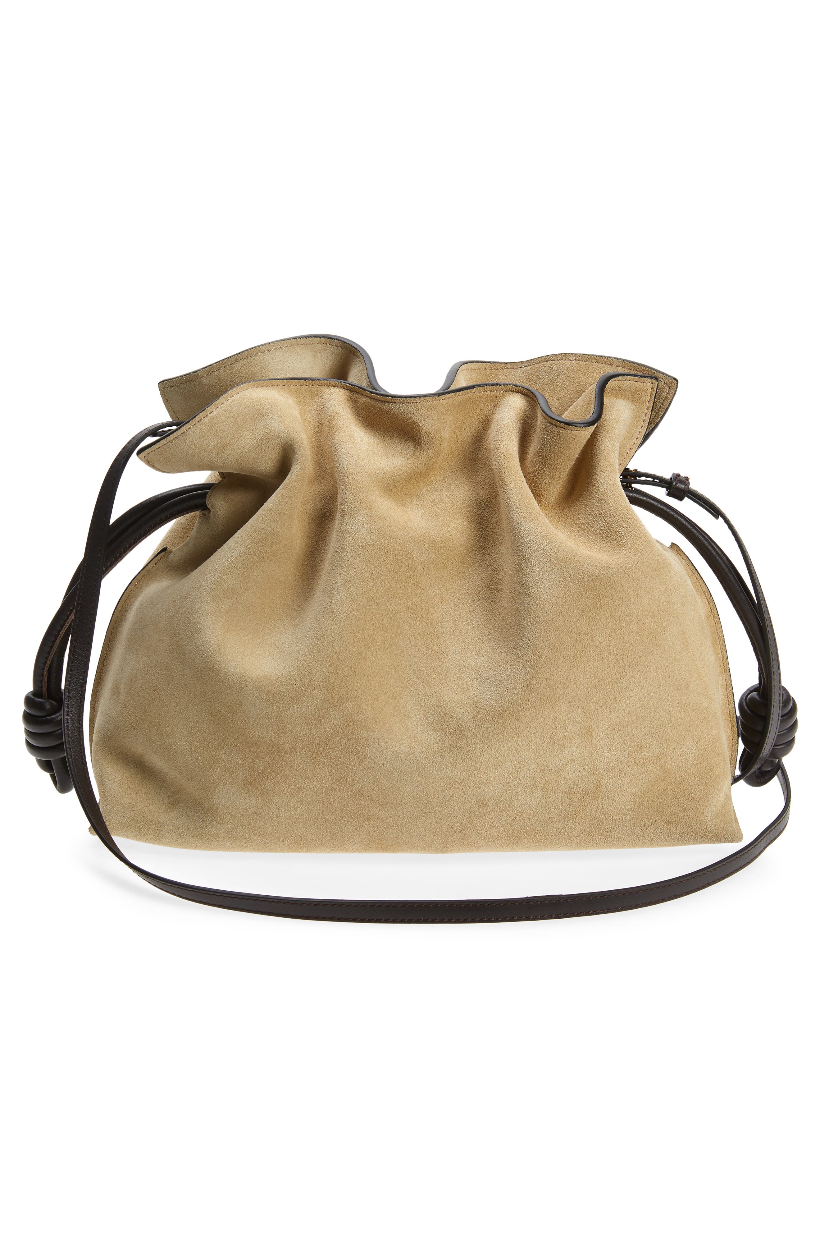 Loewe Flamenco Knot Suede Clutch, Alternate, color, 