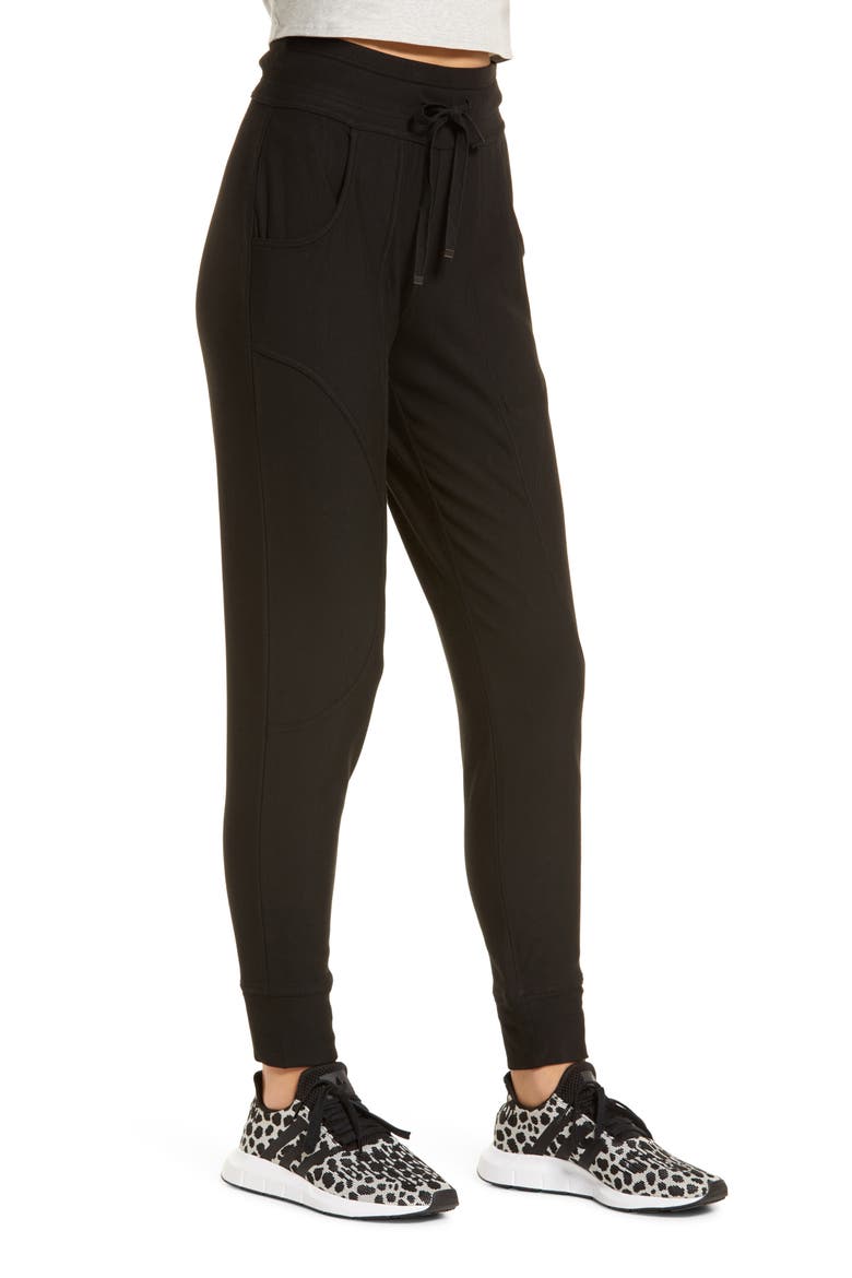 Cozy Curves High Waist Pocket Joggers, Alternate, color, BLACK
