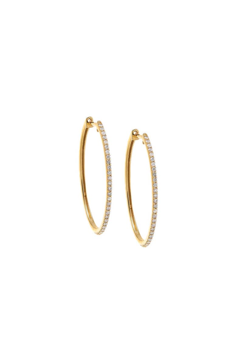 BY ADINA EDEN Diamond Pave Oval Hoop Earring 14K, Main, color, 