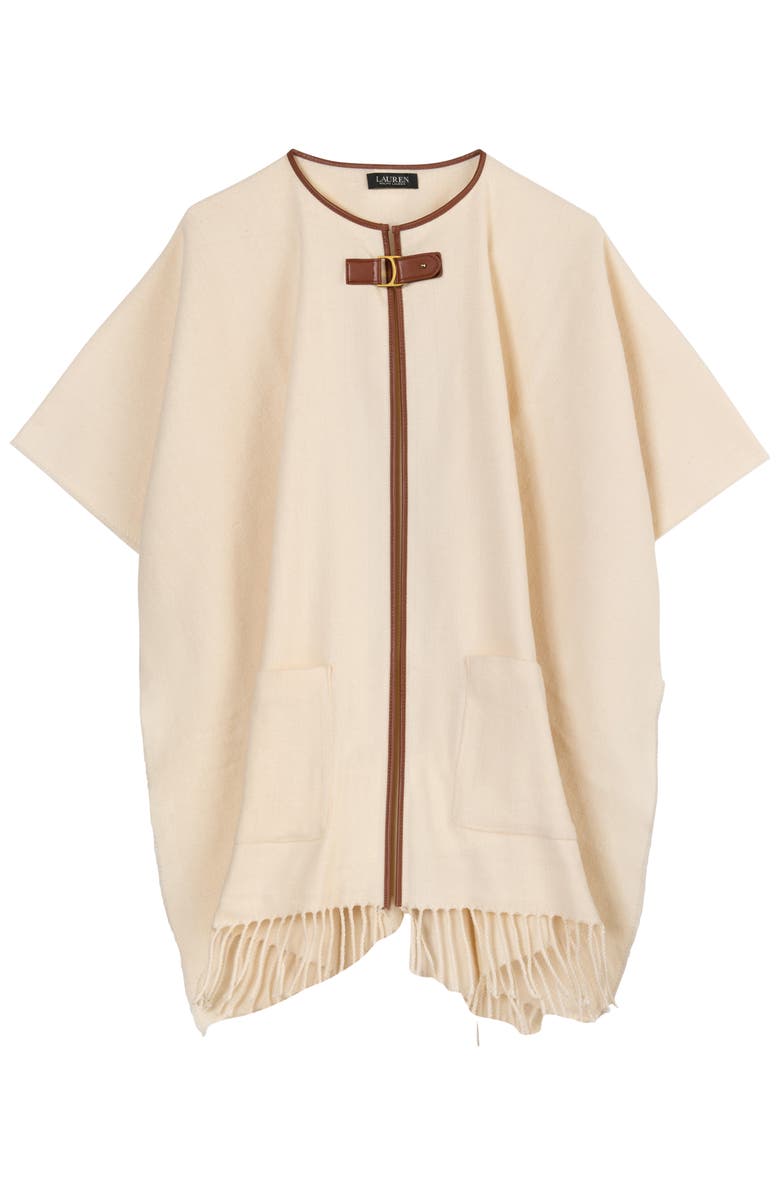 Lauren Ralph Lauren Ruana With Equestrian Buckle, Main, color, Cream