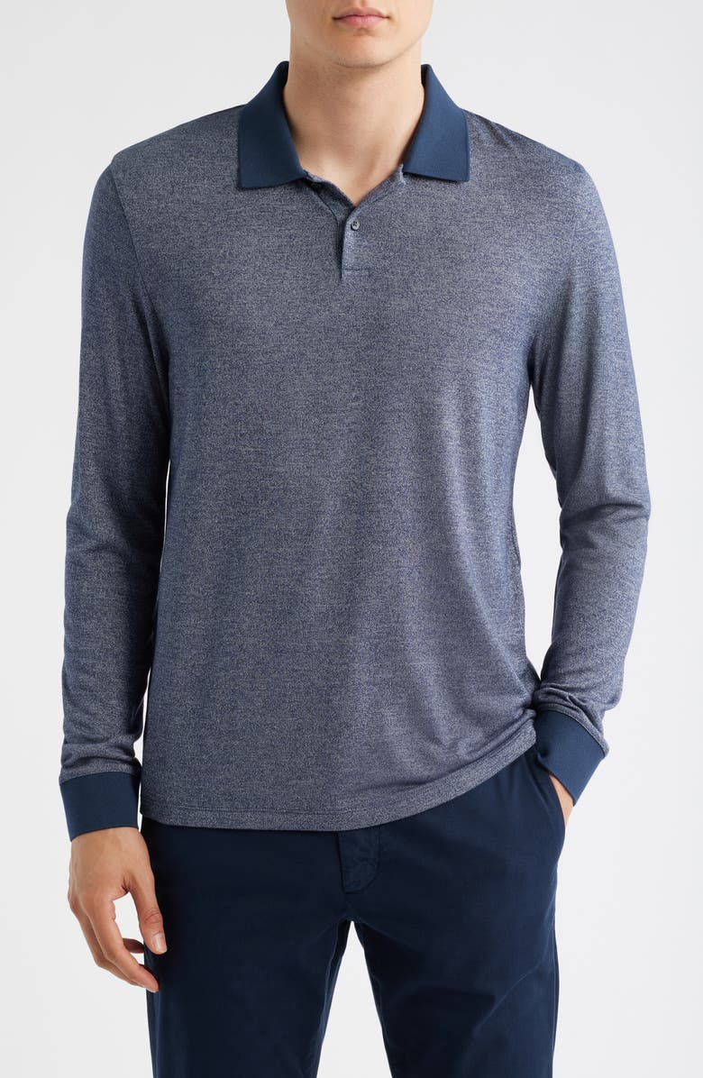 Theory Goris Activate Long Sleeve Polo, Main, color, Baltic Melange