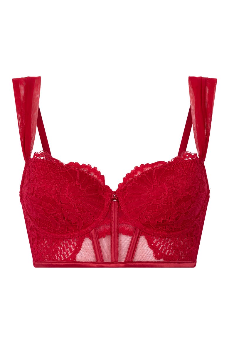 Whitney Padded Underwire Bustier, Alternate, color, CHILI PEPPER