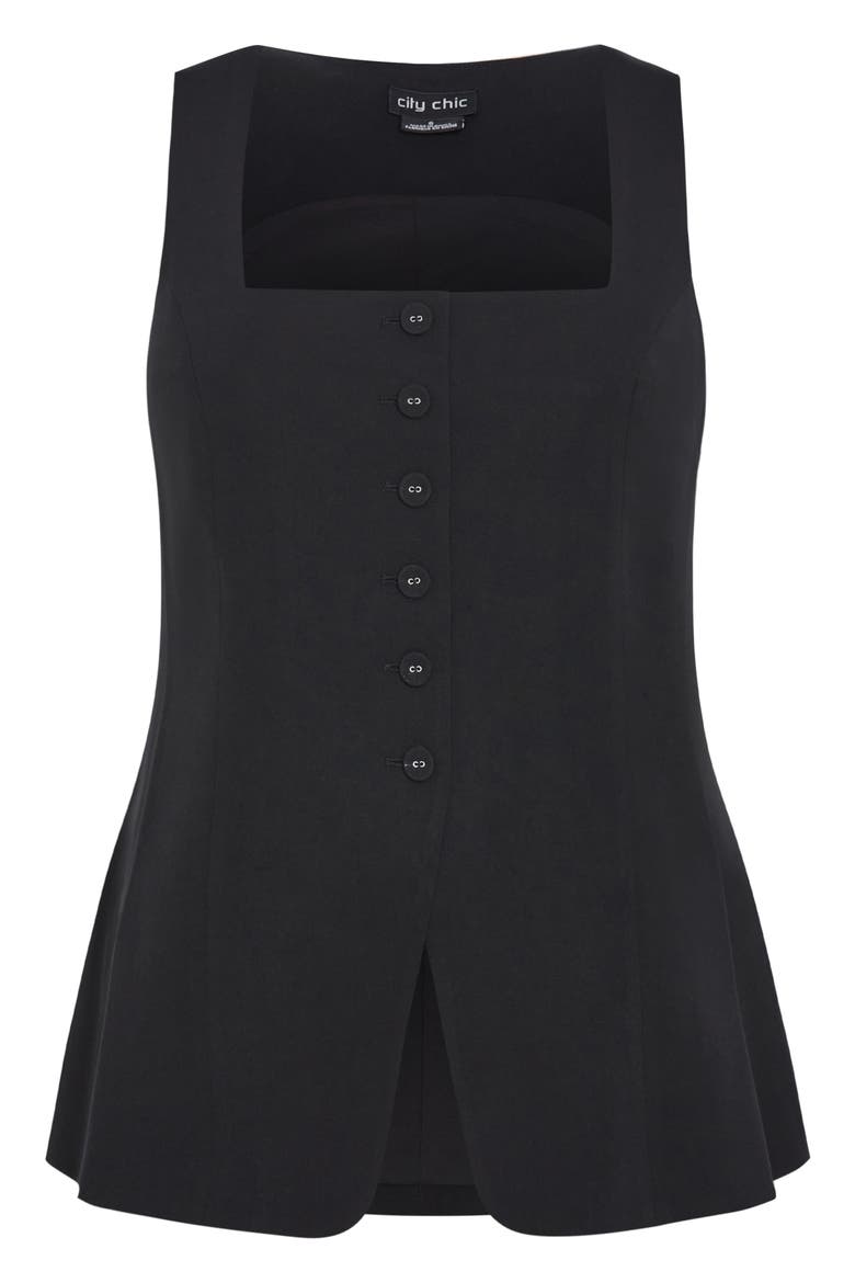 Jaz Peplum Vest, Alternate, color, BLACK