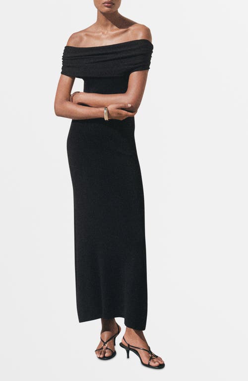 Mango Strapless Knit Maxi Dress In Black