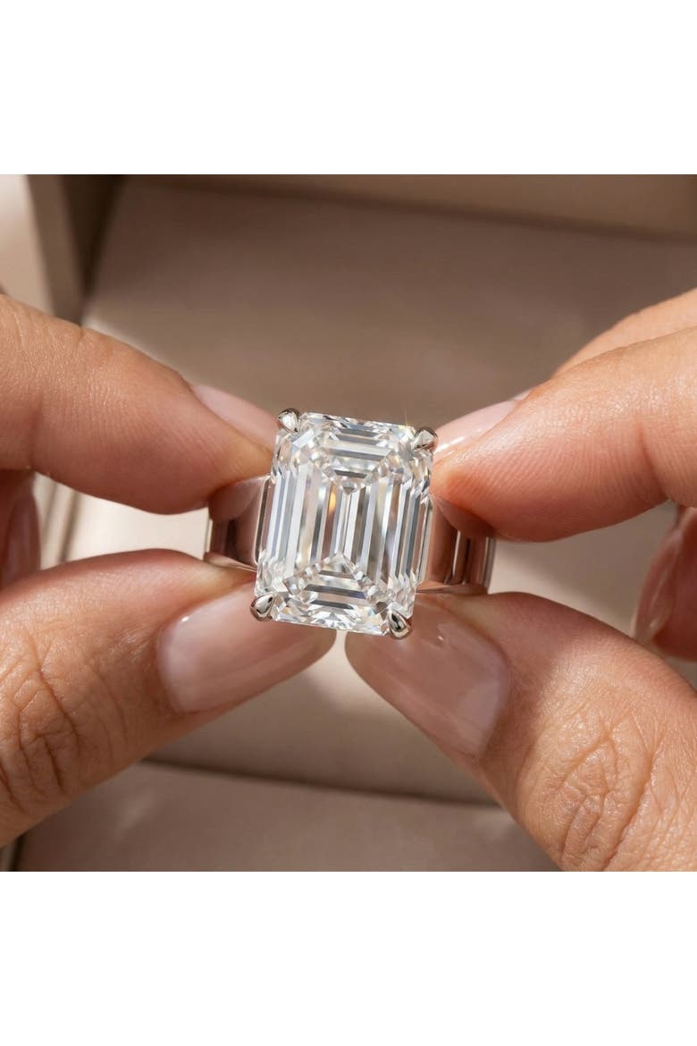 Certified 6Ct Emerald Cut Stephanie Diamond Engagement Ring 14k Gold Lab Grown, Alternate, color, 14k White Gold
