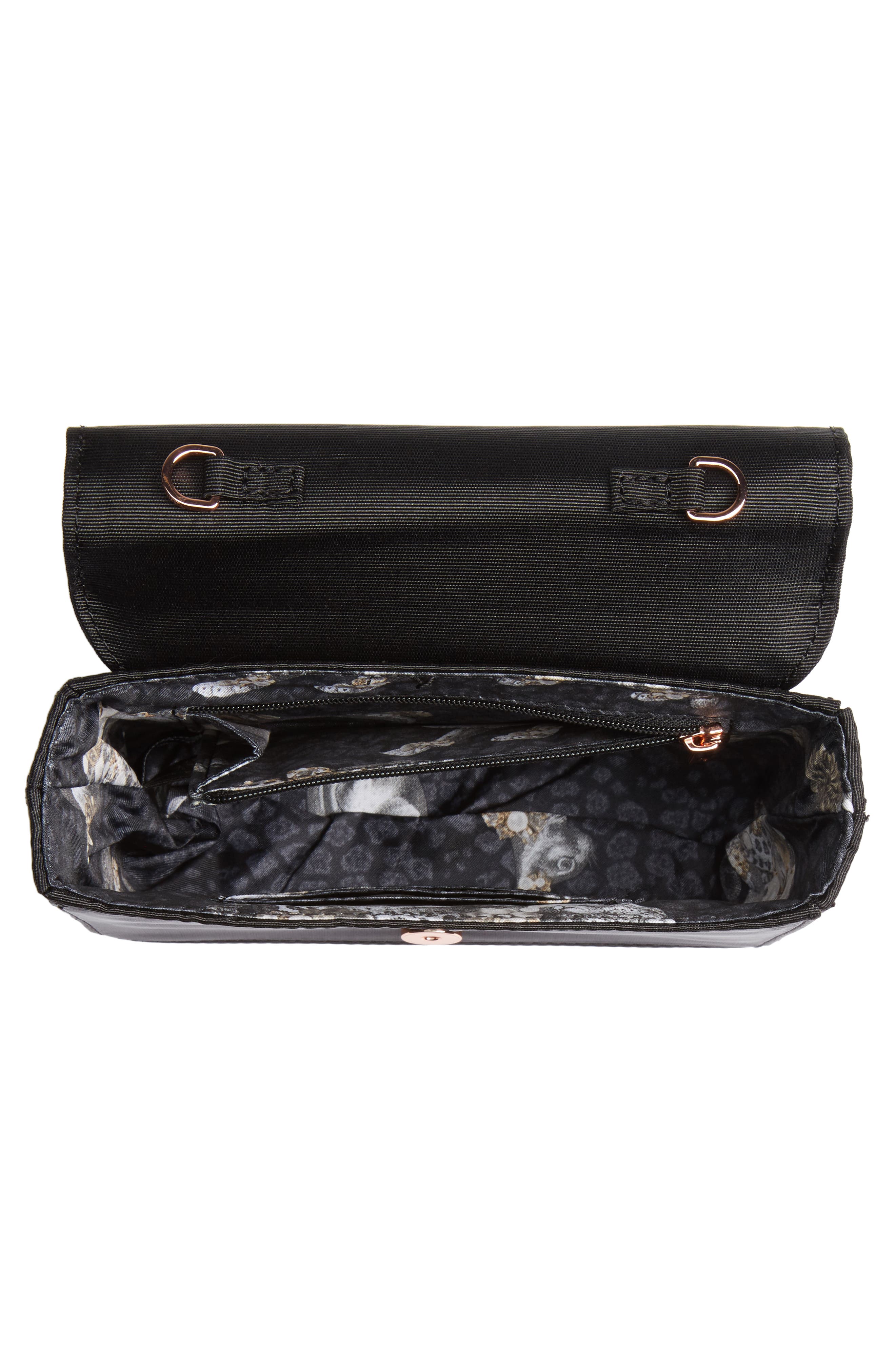 Looped Bow Clutch, Alternate, color, BLACK