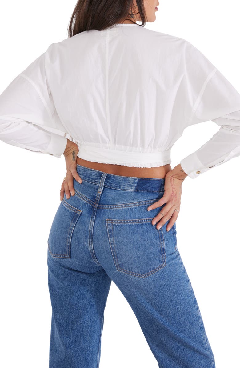 ÉTICA April Surplice Organic Cotton Crop Top, Alternate, color,