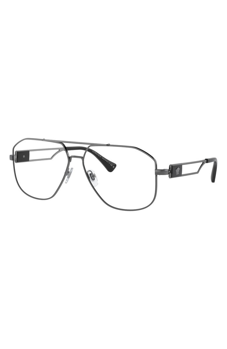 Versace 59mm Pilot Optical Glasses, Alternate, color, Gunmetal