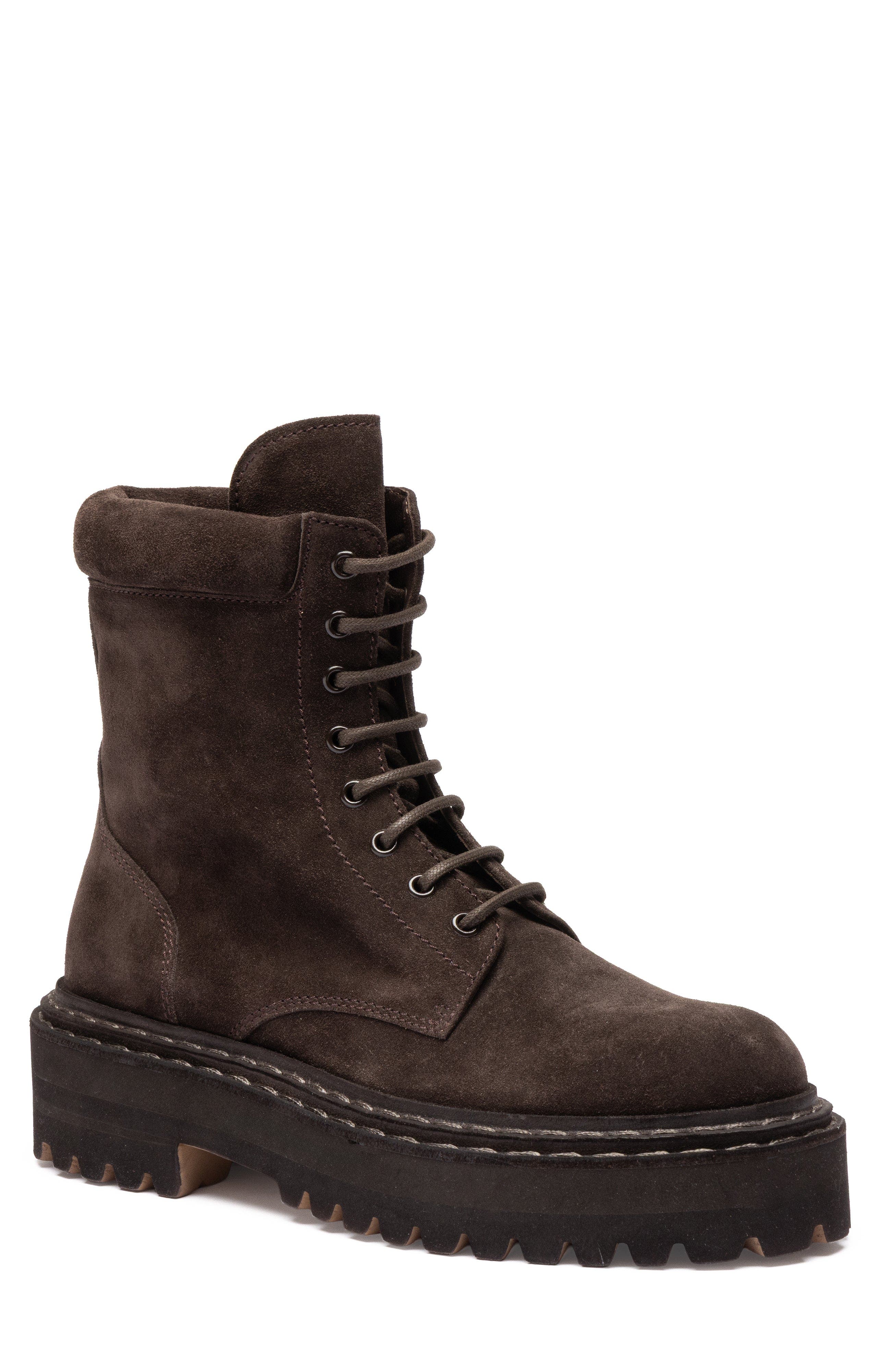 Officine Creative Blossom 006 Suede Block-Heel Bootie, Main, color, Dark Brown