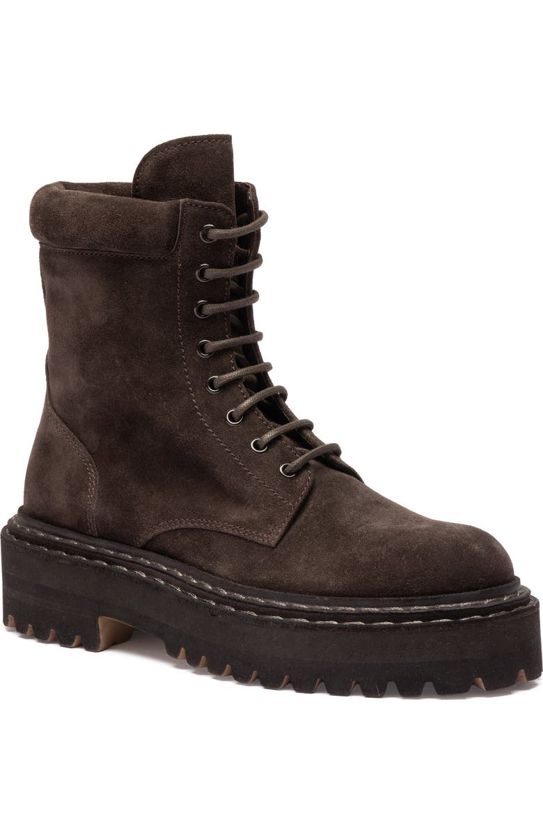 Officine Creative Blossom 006 Suede Block-Heel Bootie, Main, color, Dark Brown