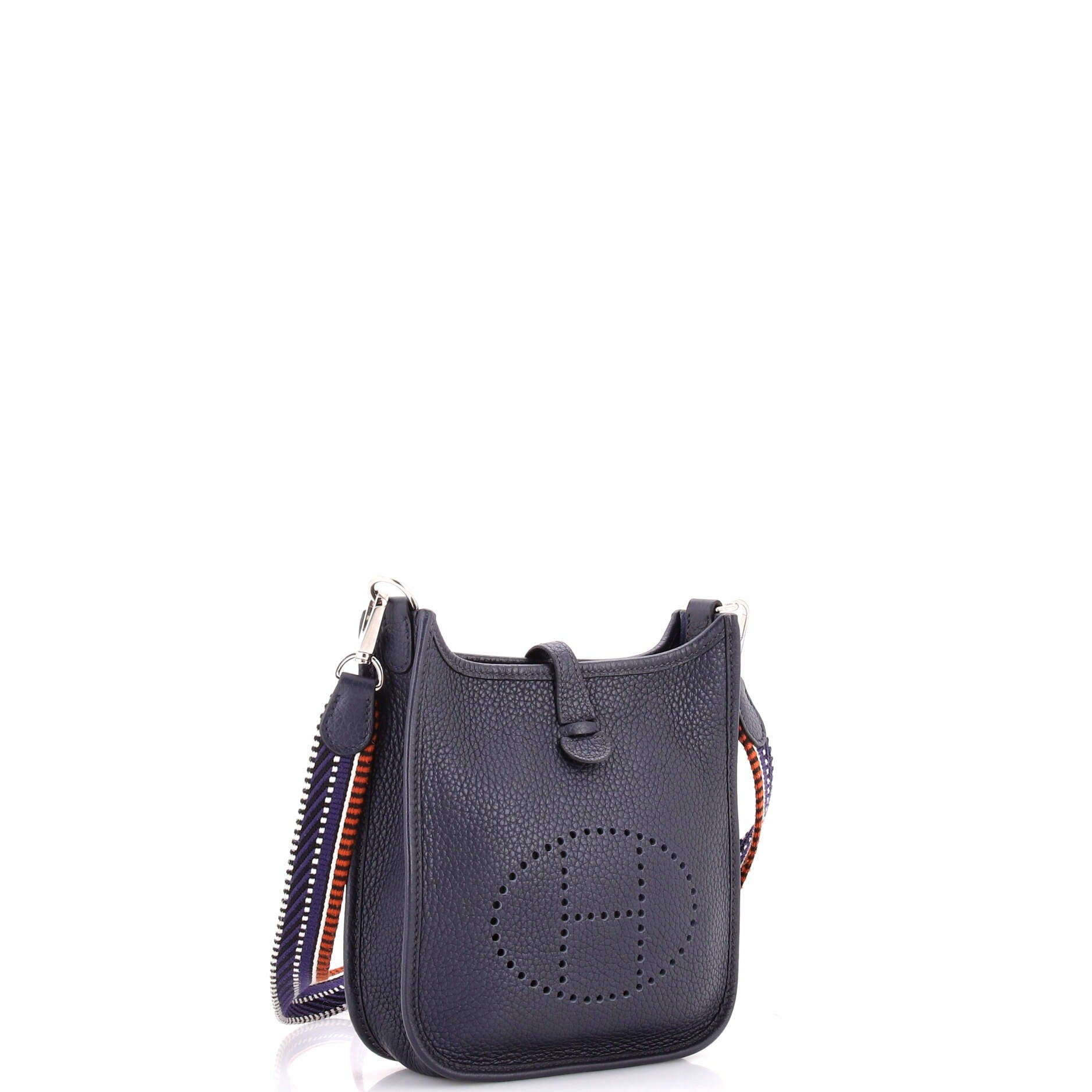 Pre-Owned Hermes Evelyne Bag Gen III Clemence TPM, Alternate, color, Bleu Nuit