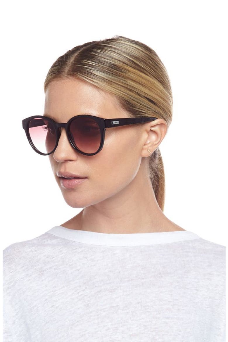'Paramount' 53mm Sunglasses, Alternate, color, SHINY BLACK