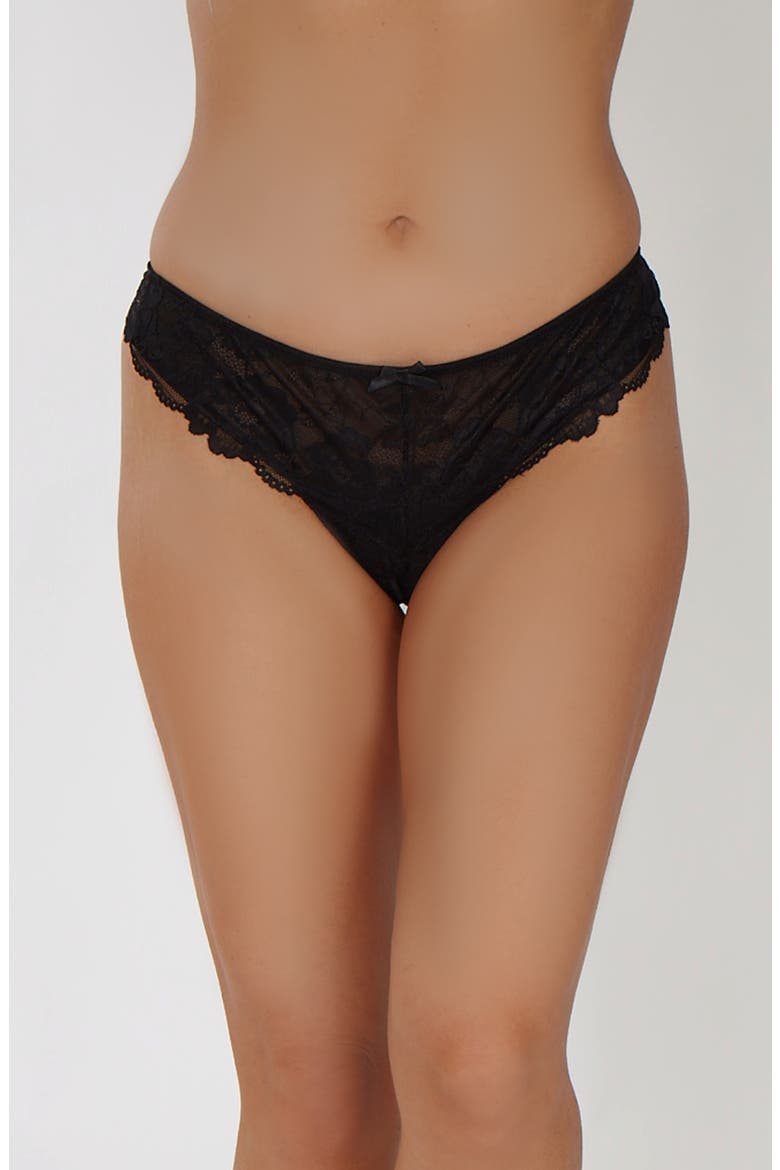 Strapless Lace Bodice Loungewear Slip Set, Alternate, color, Black