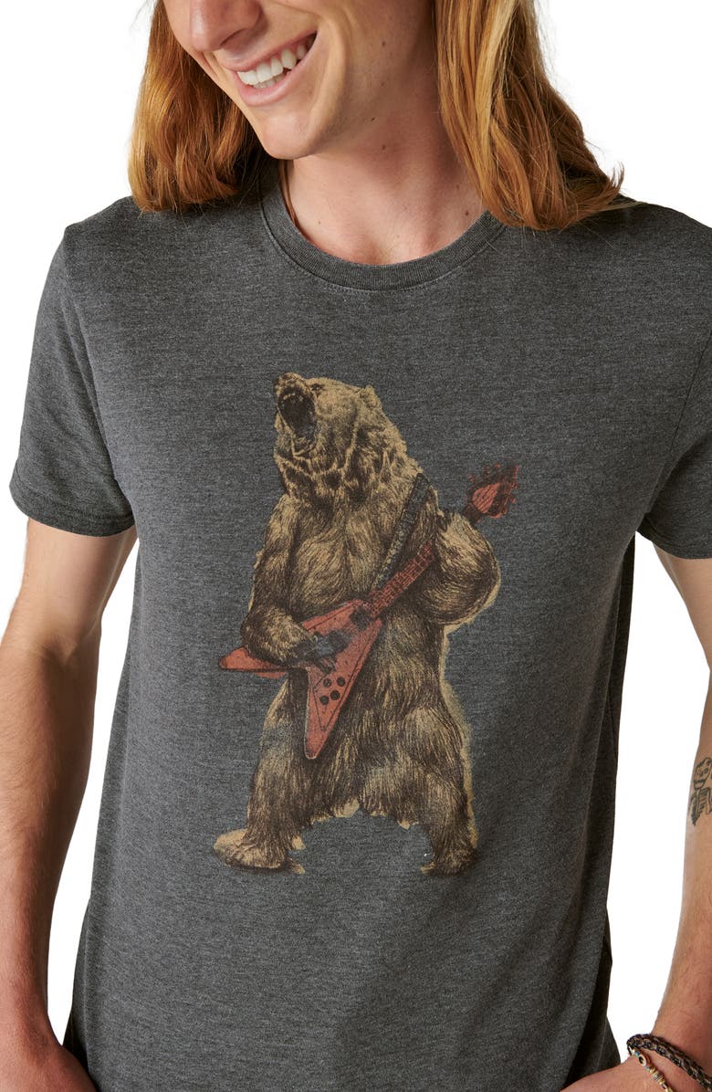 Lucky Brand Rocker Bear Cotton Blend Graphic T-Shirt, Alternate, color, 
