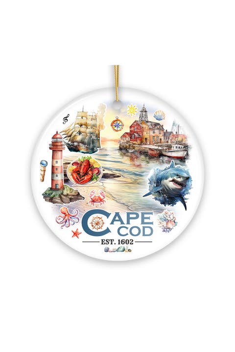 Cape Cod Coastal Lighthouse Scene Ornament