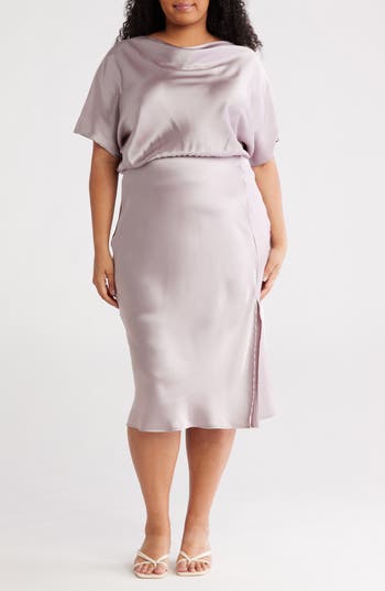 Shop Renee C Satin Off The Shoulder Dress