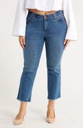 Democracy Fray Hem Crop Flare Jeans