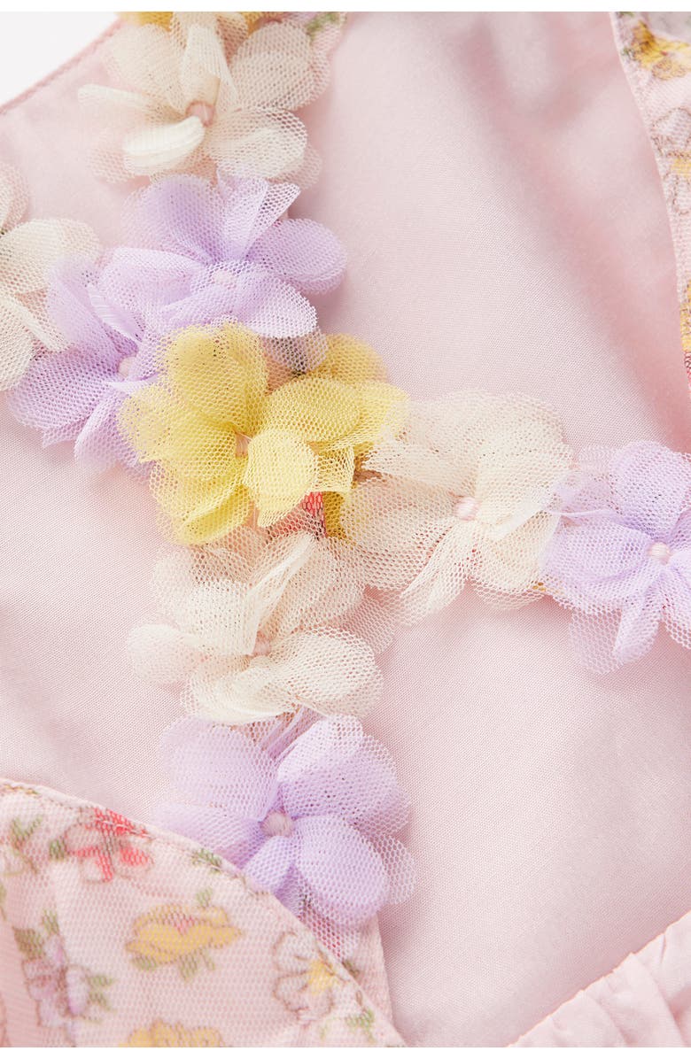 Mini Boden Kids' Flutter Sleeve Crisscross Strap Dress, Alternate, color, Soft Ivory Rosa