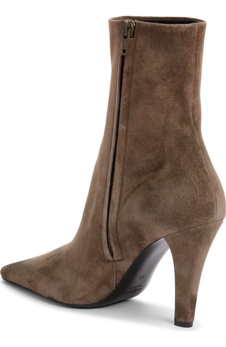 Saint Laurent Jill Suede Bootie, Alternate, color, Mickey Grey