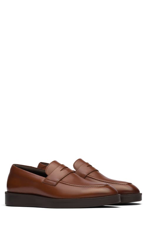 Wolf & Shepherd Men's Closer Leather Penny Loafers In Brown Loafer