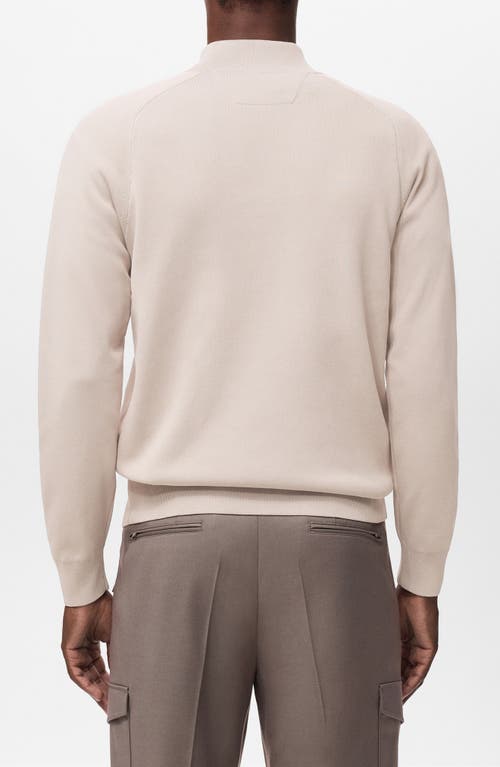 Mango Thermoregulated Quarter Zip Sweater In White