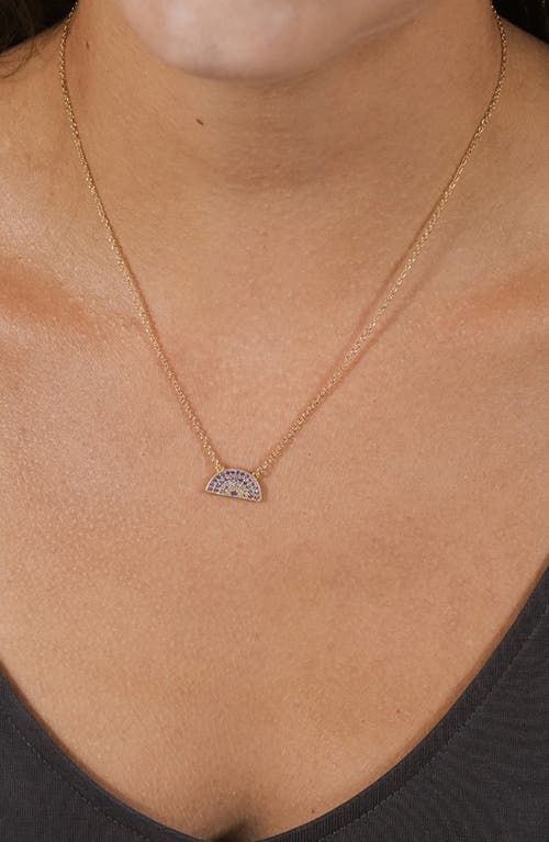 Sterling Forever Shades Of Rainbow Cubic Zirconia Pendant Necklace In Gold